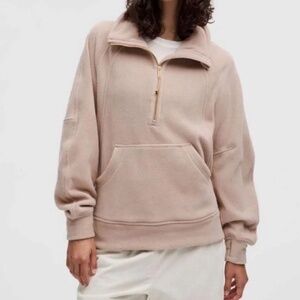 Lululemon Scuba Fleece Funnel-Neck,  Half-Zip. Color - Adaptive Pink/Gold, Size